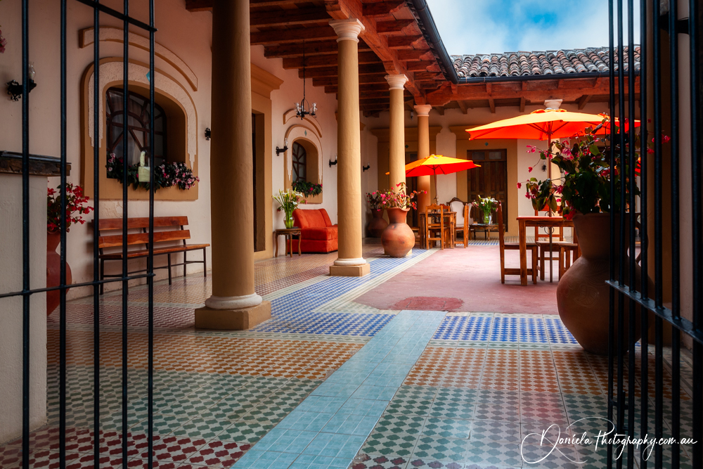 San Cristobal de la Casas Colorful Mexican Courtyard Colonial Architecture
